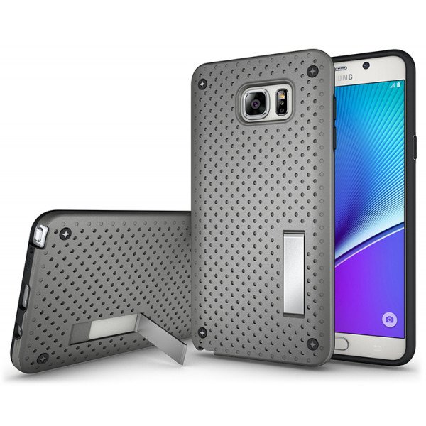 Wholesale Samsung Galaxy Note 5 Net Hybrid Kickstand Case (Space Gray)